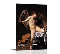 Caravaggio Painters' Works「Amor Vincit Omnia」Poster d'œuvres d'art cool Impression sur toile Décoration murale Idée cadeau 40 x 60 cm