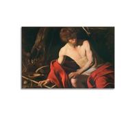 Carávaggīo Poster sur toile de peintre John le Baptiste, œuvre d'art pour décoration murale salon, chambre à coucher 40 x 60 cm