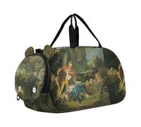 Caravaggio Sac de sport à fruits pour les voyages, le week-end, la nuit, pour garçons avec compartiment à chaussures, Tableau Bergers Francois Boucher, Classique