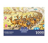 Caravane du désert Puzzle en Bois Imperméable Puzzles De 1000 Pièces pour Adultes Impossible De Décoration pour La Maison