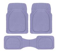 CARBELLA Lot de 4 tapis de sol de voiture en caoutchouc lavande - Garniture universelle pour s'adapter à toutes les saisons - Accessoires de voiture pour fille pour femme et joli tapis de voiture pour