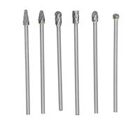 Carbide Burrs Set 6pcs | Tungsten Steel Revolving Burr Bits for Wood Carving/Metal Grinding/Porting | 1/4 Inch Shank, 85HRA Hardness, 10mm Cutting Diameter