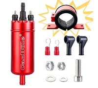 CarBole 12V Pompe à Carburant en Ligne Externe 125 PSI, 250BHP, Rouge