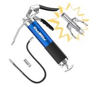 CarBole Pompe à Graisse 8000PSI Manuelle avec Raccord de Pistolet à Graisse,Pistolet à Graisse Robuste à Poignée Pistolet avec Tuyau Flexible de 18"｜Rallonge Rigide de 6" ｜Buse Pointue (Bleu)