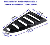 Carbon Fiber Copy Accessoires De Panneau De Réglage De Voiture, Couvercle De Ventilation Latéral, Pour Ford Mustang, Volets De Quart Arrière, Spoiler, 2015, 2016, 2017, 2018, 2019, 2020