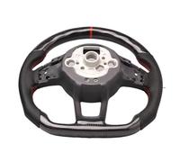 Carbon Fiber Steering Wheel Leather Compatible For Golf 7 7.5 GTI GTD GTE R 2013-2020 Compatible For Polo And GTI Compatible For Passat(Red)