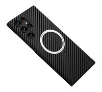 Carbon Fiber Thin Case for Samsung Galaxy S25 Ultra, S25/24/23 Series, Compatible with Magsafe, Magnetic Slim Rugged Cover (S25,Black)