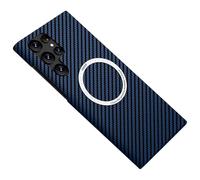 Carbon Fiber Thin Case for Samsung Galaxy S25 Ultra, S25/24/23 Series, Compatible with Magsafe, Magnetic Slim Rugged Cover (S23,Blue)