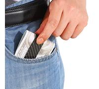 Carbon Fibre Money Clip Slim Carte Solder Ultra Thin Lightweight Minimalist Wallet Alternative for Men Women Black 2,8 x 0,8 x 0,5 pouces