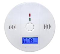 Carbon Monoxide Detector, White Portable Carbon Monoxide Detector, Digital Display Co Alarm with Sound & Red Light, for Home Travel, No Included Battery