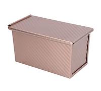 Carbon Steel Baking pain de pain non bâton facile Demouding Pain Pain Moule de pain grillé avec couvercle Chauffage uniforme pour la cuisson maison Matière sûre durable 21,5 x 12 (Or)