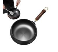 Carbon Steelwok - Poêle à frire antiadhésive de 35,6 cm, batterie de cuisine traditionnelle à fond rond | Wok de chef professionnel de qualité restaurant pour cuisinière à gaz