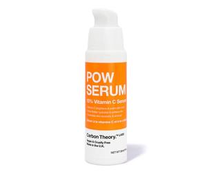 Carbon Theory Sérum visage POW à 15 % de vitamine C pour peaux fatiguées et ternes, cible l'hyperpigmentation, exfolie en douceur et ravive l'éclat du teint, enrichi au beurre de karité 30 ml