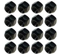 Carbonado Lot de 16 écrous de roue M14 x 1,5 17 mm Cône SW21 Écrou de roue ouvert, Galvanisé, Noir, pour jantes en acier