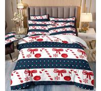 Carbono Housse de Couette 230x260cm Lanterne Flocon Neige 3 Pièces en Microfibre brossée Ultra Douce Parure de lit, avec 2 Taie Oreillers 50x75 cm, avec Fermeture Éclair