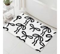 Carbono Tapis De Bain Géométrie Noire Tapis Salle de Bain Antidérapant, Moelleux en Microfibre, Absorbant l'eau, Lavable en Machine, Extra Epais, pour Douche, Baignoire 40x60cm