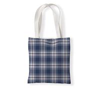 Carbono Tote Bag Femme Treillis Bleue Sac fourre-tout en coton,sacs en tissu d'épicerie réutilisables et légers,adaptés au bricolage, à la publicité,à la promotion,aux cadeaux,aux activités 35x40cm