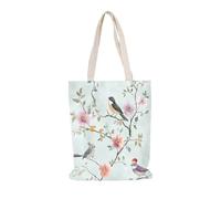 Carbono Tote Bag Fleur Violette Oiseau Sac fourre-tout en coton,sacs en tissu d'épicerie réutilisables et légers,adaptés au bricolage, à la publicité,à la promotion,cadeaux,activités 35x40cm