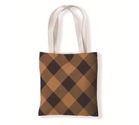 Carbono Tote Bag Géométrie Brune Sac fourre-tout en coton,sacs en tissu d'épicerie réutilisables et légers,adaptés au bricolage, à la publicité,à la promotion,aux cadeaux,aux activités 35x40cm