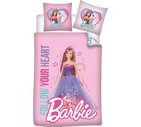 Carbotex Barbie Couette 100 x 135 cm avec taie d'oreiller 40 x 60 cm