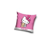 Carbotex Hello Kitty HK223005-POSZ Coussin pré-rempli à pois pour chambre d'enfant et fille Rose 40 x 40 cm
