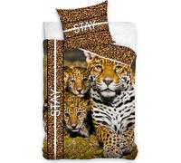 Carbotex housse de couette Cheetah 200 x 140 cm coton brun/or