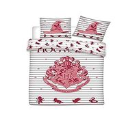 Harry Potter - Parure de Lit Enfant Blason - Housse de Couette 140x200 Taie 63x63 cm - Gris