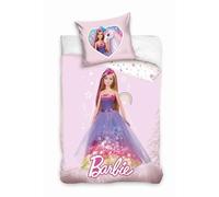 Carbotex Parure de lit Barbie pour enfant - 100 x 135 cm + 40 x 60 cm