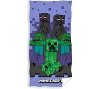 Carbotex Serviette de plage pour enfants 70x140 Minecraft purple cotton C24