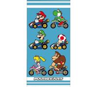 Carbotex Super Mario Luigi Toad Yoshi Peach Donkey Kong - Serviette de Plage - 100% Coton - Dimensions 70 x 140 cm