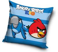 Carbotex Taie d'oreiller en coton 40x40 Angry Birds rayures bleues AB8011 6982