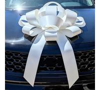 CarBowz Grand nœud de voiture en vinyle résistant aux intempéries, sans assemblage nécessaire (blanc)