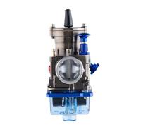 Carbu Moto Carburateur De Moto Universel pour PWK 21 24 26 28 30 32 34mm pour Mikuni pour Maikuni pour OKO YZ85 Power Jet Bleu Couvercle Transparent Bol Carburateurs Moto(PWK 24)