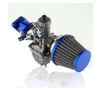 Carbu Moto Kit De Carburateur en Aluminium VM22 26mm Moto pour Mikuni CNC Tuyau D'admission Pit Dirt Bike 110cc 125cc 140cc pour Accessoires Lifan YX Carburateurs Moto(Bleu)
