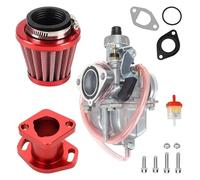 Carburateur de Moto Carburateur Moto Kit de Filtre à air VM22 26 mm avec collecteur d'admission et Filtre à air 38 mm pour Predator 212 CC et 196 CC, Compatible avec Honda GX160 et GX200(Red)