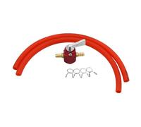 Carburateur de Moto Carburateur Moto Robinet d'essence Universel en Ligne 6 mm avec Interrupteur Marche/arrêt CNC pour Honda, Yamaha, Kawasaki, KTM(Red Set)