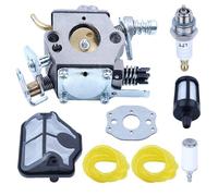 Carburateur et filtre à air 8 pièces / ensemble pour Husqvarna 136 137 141 142 avec bougie, joint de carburateur, filtre à carburant
