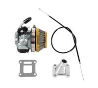 Carburateur moto Pour 2 Temps 49cc 50cc 60cc 66cc 80cc Pour Mini Groupe Vélo Poche ATV 19mm Carburateur 58mm Filtre À Air Assemblage Câble Carburateurs Carb(Gold)