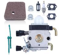 Carburateur pour Stihl FS38/FS45/FS55/FS55R/FS46/FS45C/FS85/FS80R/KM55/KM55R/HL45 CarburateurSet avec bougie Filtre à air Conduite de carburant Pompe d'amorce Joint pour coupe-herbe DésherbagePièces