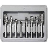 Carbure de fraises en carbure de tungstène fichier rotatif 8 pcs Proburs double Cut Edge avec 1/10,2 cm Diamètre de la tige de polissage à découper Outil Die Grinder rotatif Tête de Bits pour perceuse