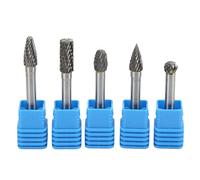 Carbure de tungstène Rotary Bits Set 5Pcs Double Cut Polissage de Haute Précision Broyage Gravure Forage Bits pour le Métal Sculpture Sur Bois Fabrication de Bijoux Ingénierie (Adefg)