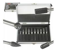 Carbure Fraise sur Tige Ensemble 10tlg Fraise Métal Ébavurage Foret Meuleuse Bit
