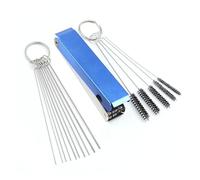 Carburetor Jet Cleaning Tool Kit d'outils de nettoyage avec aiguilles en acier inoxydable et brosses en nylon pour moto, ATV, buse de carburateur de voiture et injecteur