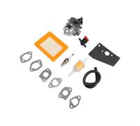 Carburetor Kit for pour Lawn Mower Engine with Gaskets Filter | Includes gaskets, air filter, fuel filter, shut-off valve, fuel line for complete install