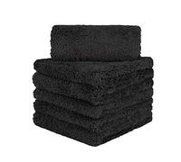 CARCAREZ Serviettes en Microfibre de qualité supérieure, séchage de Voiture, Polissage, Cirage, Polissage avec Chiffon en Microfibre sans Bords en Peluche (Noir)