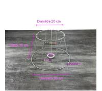 Carcasse Abat-Jour Tambour 30 cm, Armature Cone 8 branches en epoxy anticorrosion, pour E27 - Unique