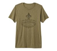 Carcassonne Languedoc France Ornée Fleur de Lis Noir T-Shirt Haut de Gamme