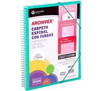 Carchivo Archivex Star Lot de 50 pochettes à spirales Vert d'eau