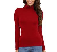 CARCOS 1/2-Pack Pull col Roulé, Femmes col Montant Hauts Basique à Manches Longues Autumn Hiver
