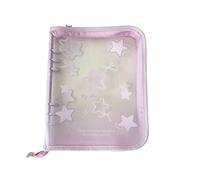 Card Binder | 24.6x19.3x3cm Transparent Star Print A5 Protector,with 20 Replaceable 4-Compartment Pages Clear Visibility Waterproof Trading Card Storage Binder,for Adult Student Lover Fans Family